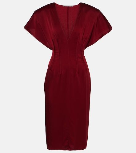 Vestido midi de satén drapeado - Stella McCartney - Modalova