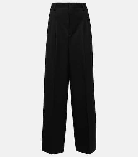 High-rise wool wide-leg pants - Ami Paris - Modalova