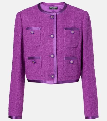Giacca in tweed di misto cotone e seta - Dolce&Gabbana - Modalova