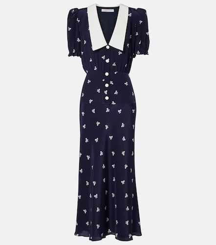 Vestido midi de seda estampado - Alessandra Rich - Modalova