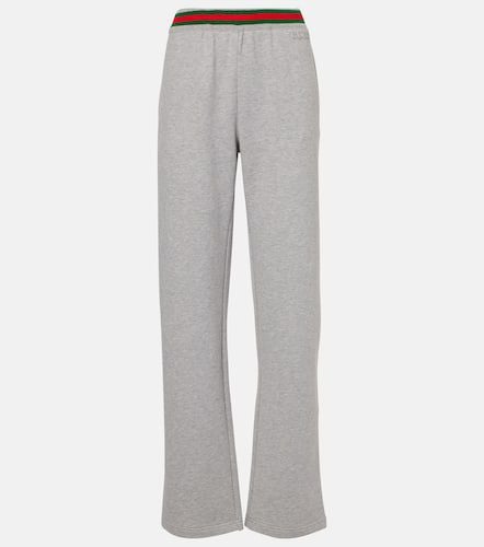 Web Stripe cotton jersey sweatpants - Gucci - Modalova