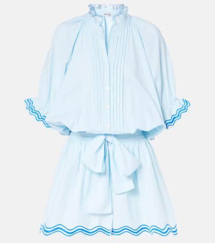 Embroidered cotton and linen minidress - Juliet Dunn - Modalova