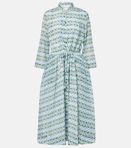 Abito midi in seta e cotone con stampa - Tory Burch - Modalova