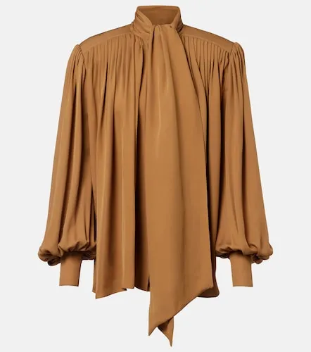 Vali pleated silk georgette blouse - Khaite - Modalova