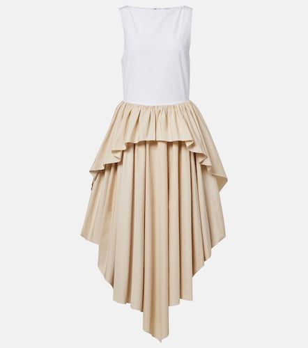 Abito midi in cotone con peplum - Loewe - Modalova