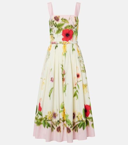 Abito midi in popeline di misto cotone - Oscar de la Renta - Modalova