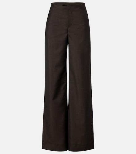 Pinstripe wool and mohair wide-leg pants - Gucci - Modalova