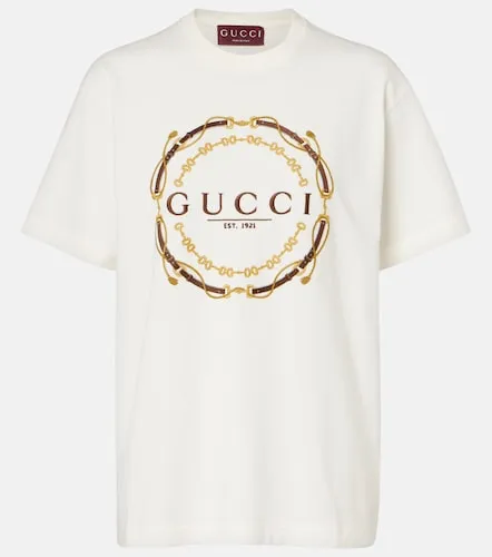 Camiseta de jersey de algodón bordada con logo - Gucci - Modalova
