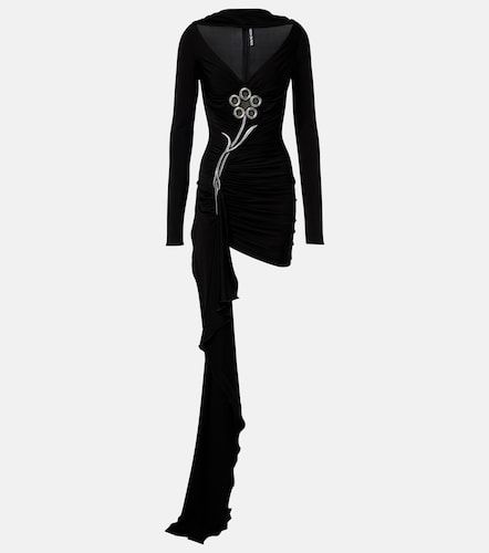 Embellished draped jersey minidress - David Koma - Modalova