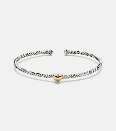 Bracciale Micro Cable Flex® Heart Station in oro 14kt e sterling - David Yurman - Modalova