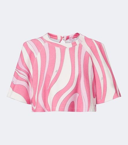 Crop top Marmo de rizo en mezcla de algodón - Pucci - Modalova