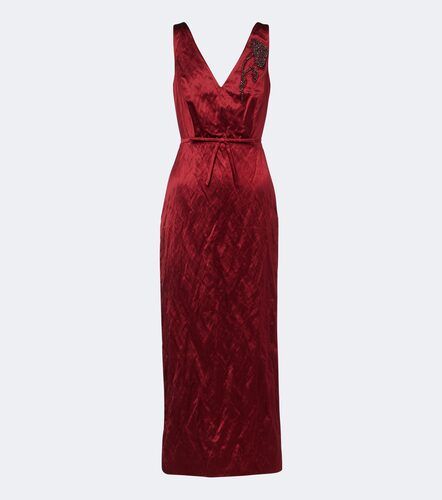 Vestido midi de satén adornado con cinturón - Erdem - Modalova