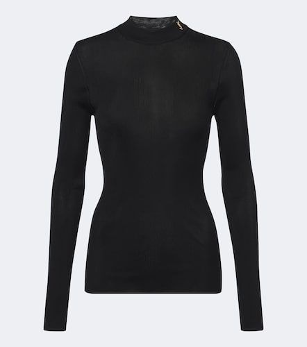 Cassandre ribbed-knit silk top - Saint Laurent - Modalova