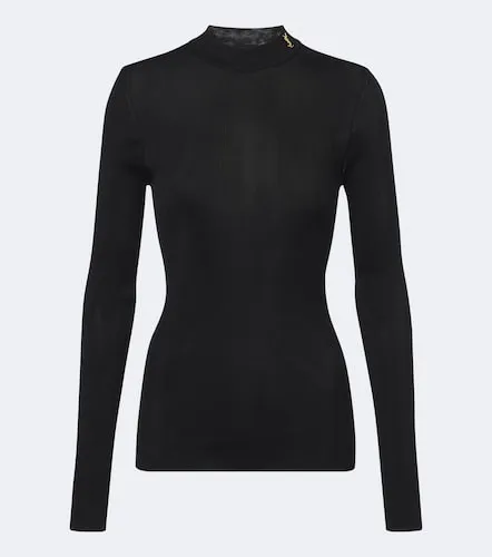 Top acanalado Cassandre de seda - Saint Laurent - Modalova