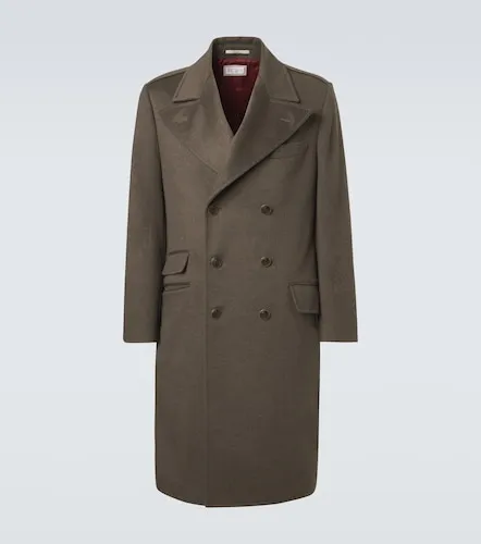 Double-breasted virgin wool overcoat - Brunello Cucinelli - Modalova