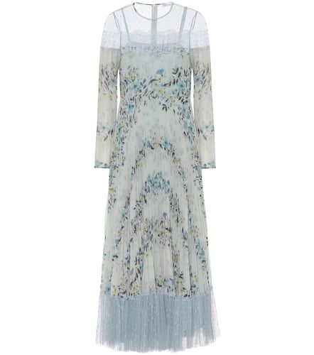 Vestido midi floral con tul - REDValentino - Modalova