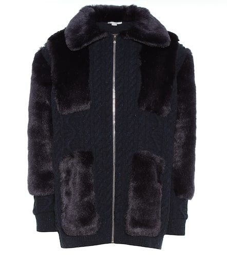 Cardigan aus Wolle und Faux Fur - Stella McCartney - Modalova