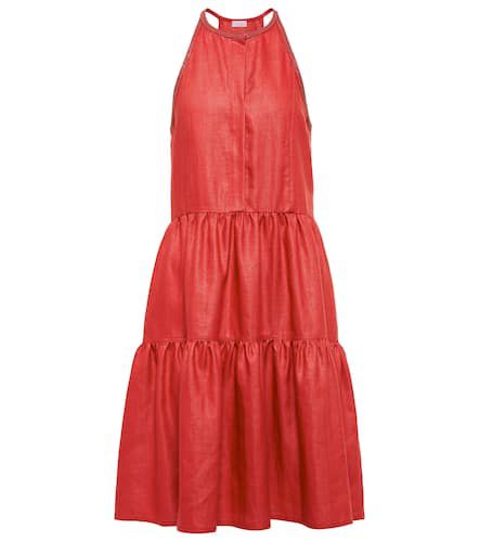 Vestido corto en sarga de mezcla de lino - Brunello Cucinelli - Modalova