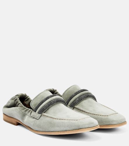 Embellished suede loafers - Brunello Cucinelli - Modalova