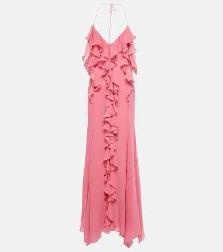 Ruffle cotton and silk maxi dress - Blumarine - Modalova