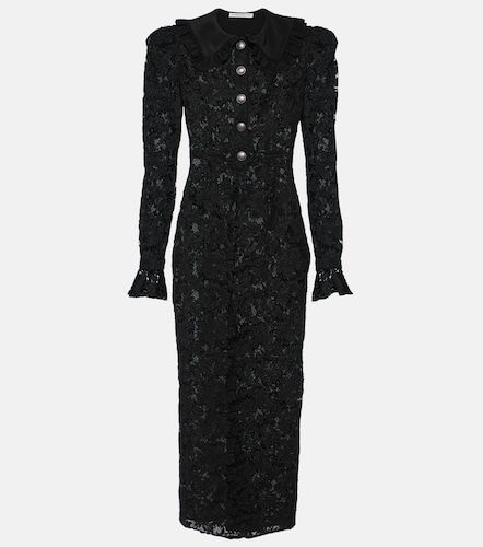 Vestido midi de encaje en mezcla de algodón - Alessandra Rich - Modalova