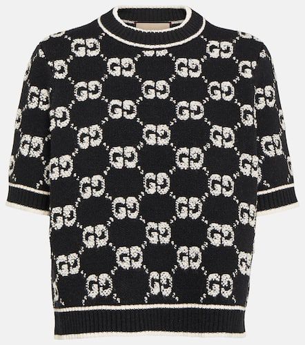 Top de bouclé de lana en jacquard con GG - Gucci - Modalova