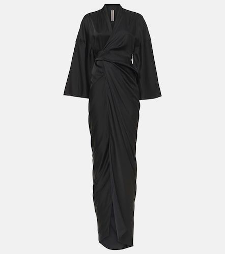 Abito lungo a portafoglio in raso - Rick Owens - Modalova