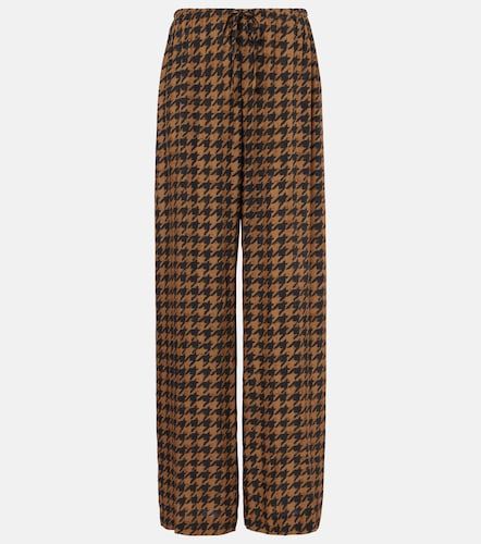 Pantaloni regular in raso pied-de-poule - Dries Van Noten - Modalova