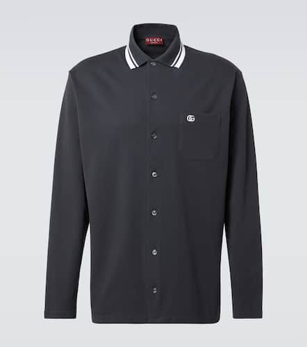 GG embroidered cotton-blend polo shirt - Gucci - Modalova