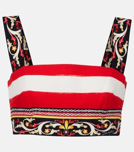 Striped cotton-blend bra top - Dolce&Gabbana - Modalova