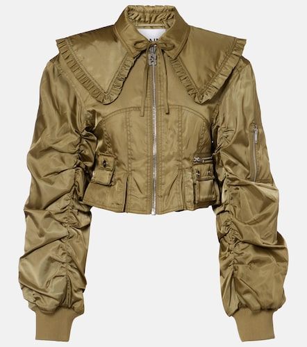 Ganni Cropped ruched bomber jacket - Ganni - Modalova