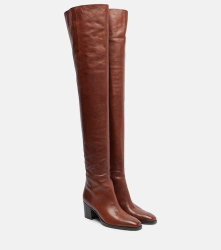 Odeon leather over-the-knee boots - Saint Laurent - Modalova