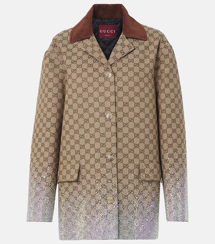 GG Canvas embellished cotton-blend coat - Gucci - Modalova