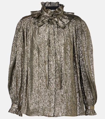 Ruffled lame silk-blend blouse - Chloe - Modalova
