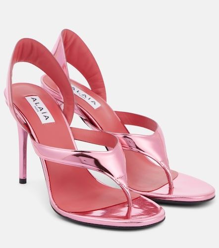 Infradito 90 mirrored leather sandals - Alaia - Modalova