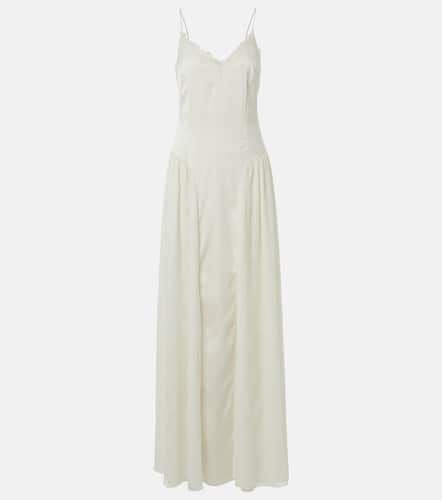 Bridal lace-trimmed satin maxi dress - Rotate - Modalova