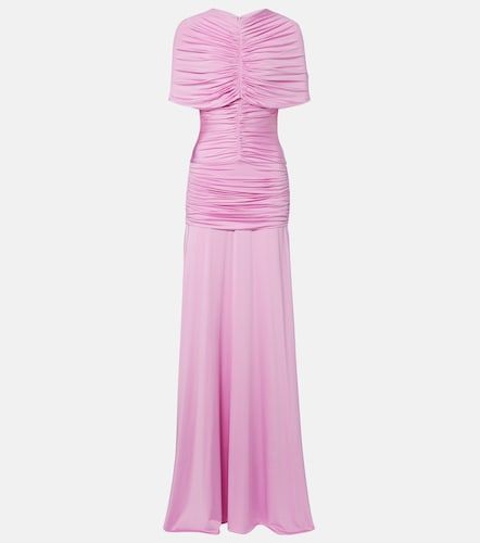 Caped ruched jersey maxi dress - Self-Portrait - Modalova