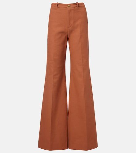 High-rise cotton canvas flared pants - Chloe - Modalova