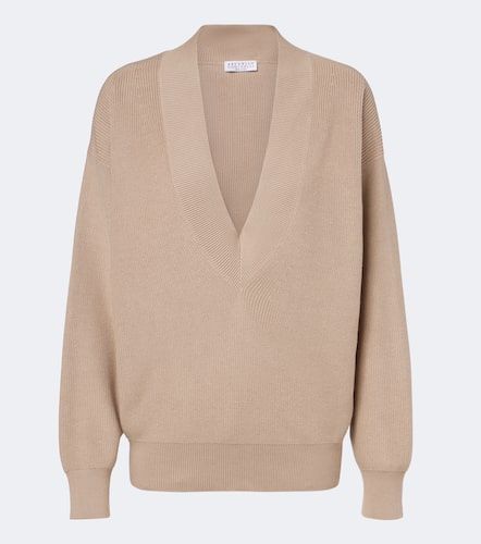 Pullover in cotone con monile - Brunello Cucinelli - Modalova