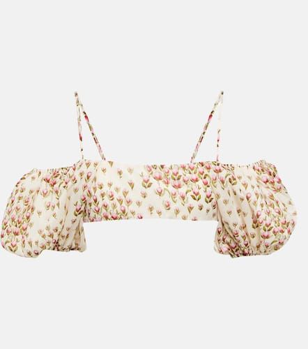 Top raccourci à fleurs et encolure bardot - Giambattista Valli - Modalova