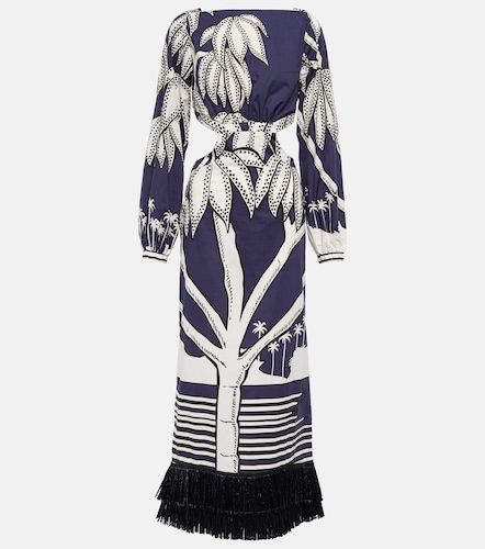 Vestido largo de algodón con flecos - Johanna Ortiz - Modalova