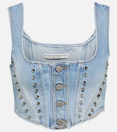 Alessandra Rich Denim crop top - Alessandra Rich - Modalova