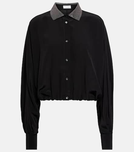 Embellished silk blouse - Brunello Cucinelli - Modalova