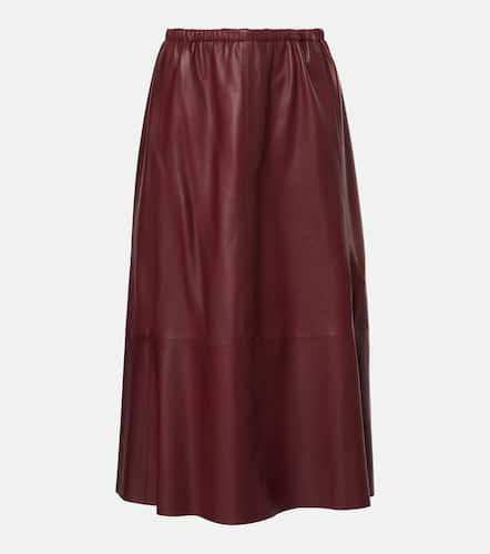 Vince Gathered leather midi skirt - Vince - Modalova