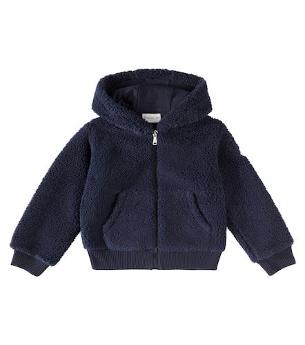 Logo faux shearling zip-up hoodie - Moncler Enfant - Modalova