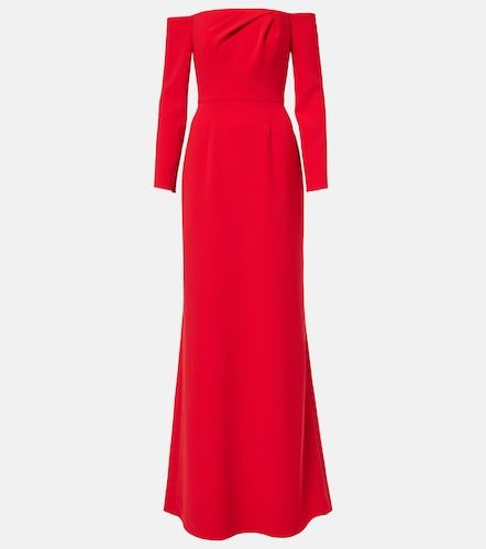 Draped off-shoulder crepe gown - Carolina Herrera - Modalova