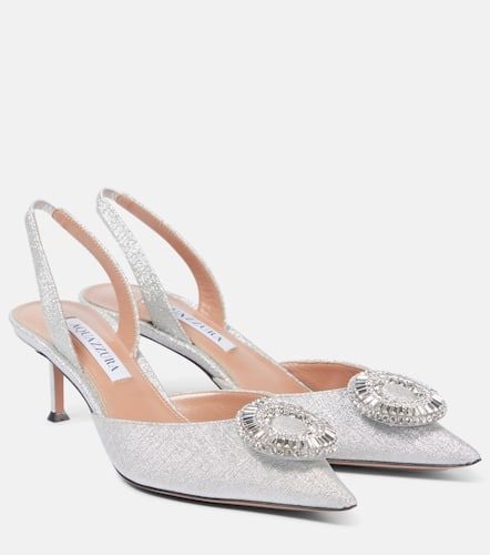 Crystal Hoop 50 glitter slingback pumps - Aquazzura - Modalova