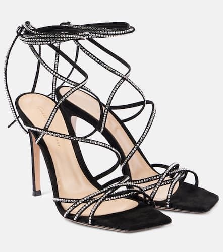 Ankletie 105 embellished suede sandals - Gianvito Rossi - Modalova