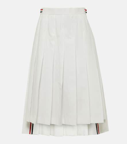RWB Stripe pleated cotton midi skirt - Thom Browne - Modalova