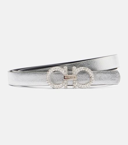 Gancini metallic leather belt - Ferragamo - Modalova